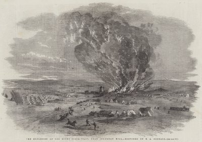 La Explosión del Tren de Asedio Derecho, cerca del Molino de Inkerman de Edward Angelo Goodall